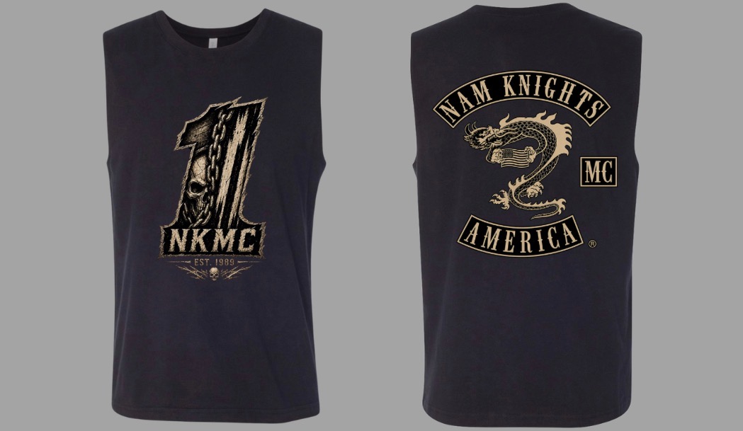 #027 NKMC #1 Vintage Skull Muscle Tee - U.S. Flag