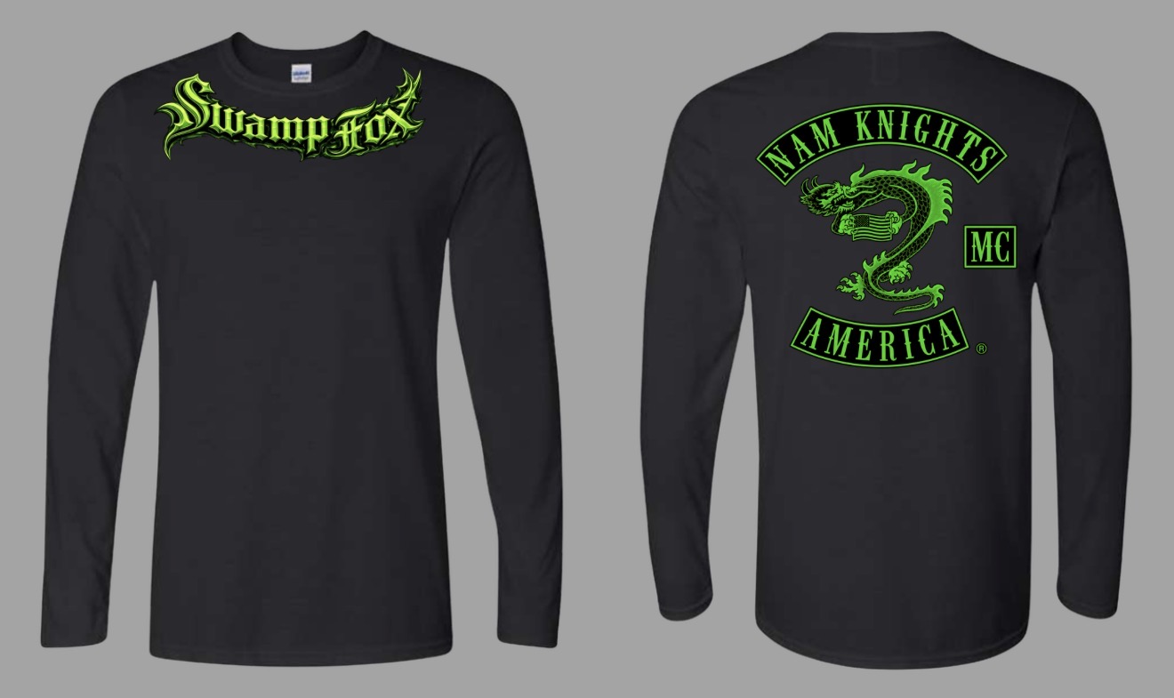 #034 Toxic Green Swamp Fox Long Sleeve - U.S. Flag