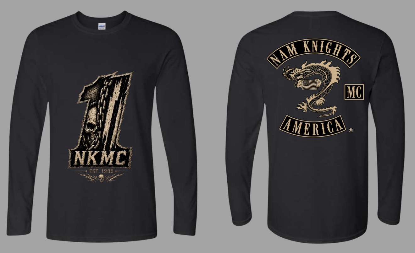 #035 NKMC #1 Vintage Skull Long Sleeve - U.S. Flag