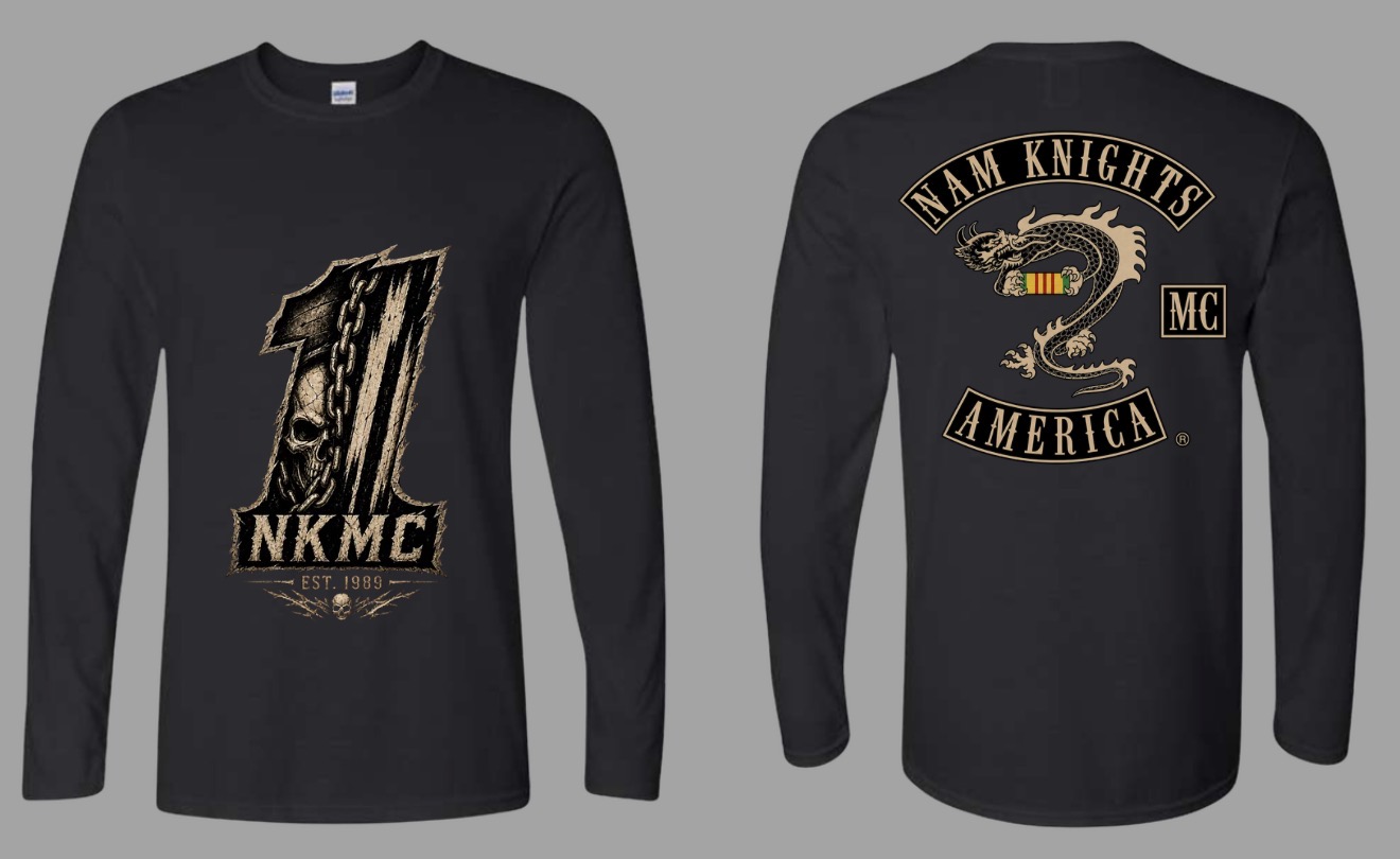 #035 NKMC #1 Vintage Skull Long Sleeve - Vietnam Ribbon