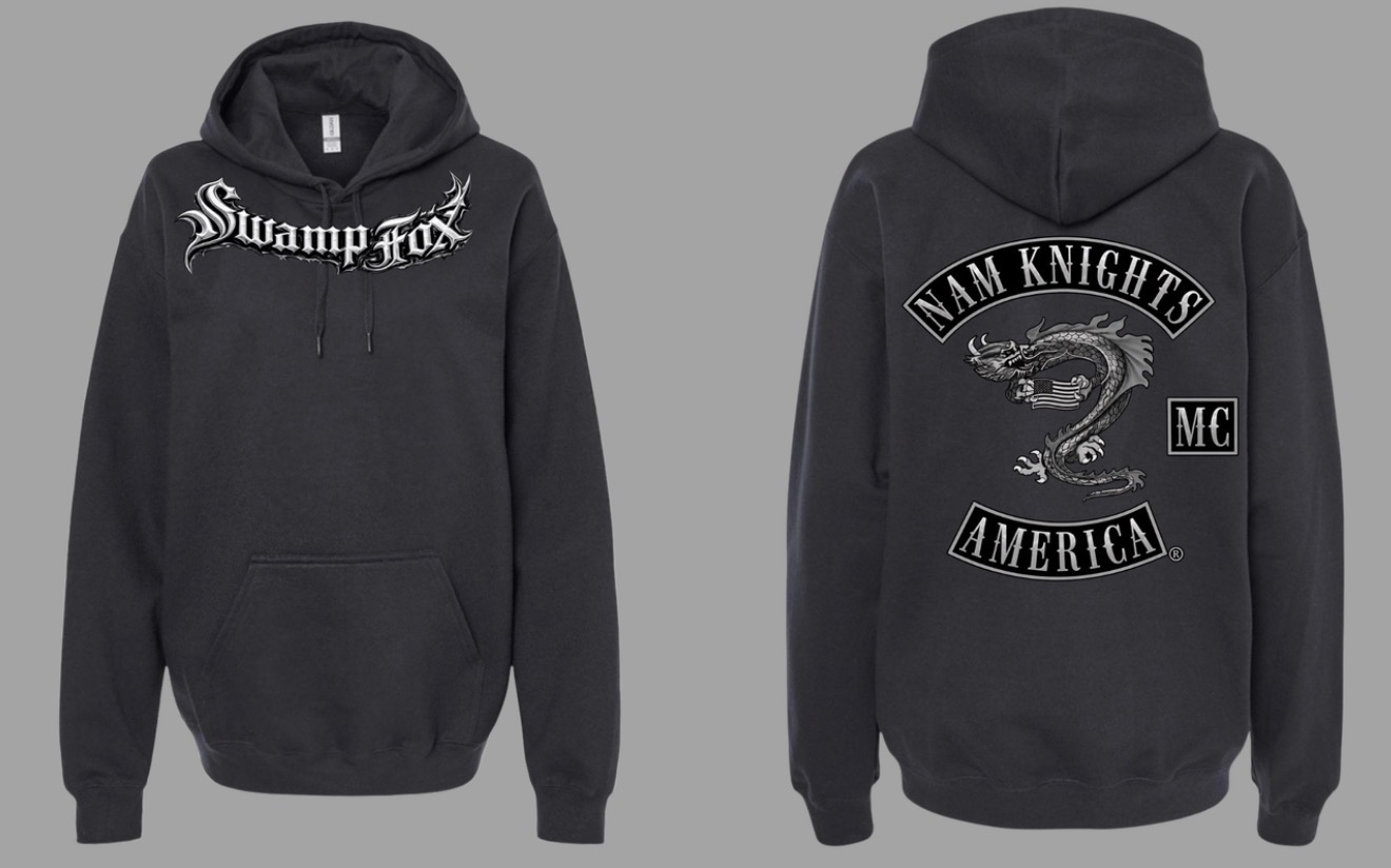 #041 Classic Swamp Fox Blackout Hoodie - U.S. Flag
