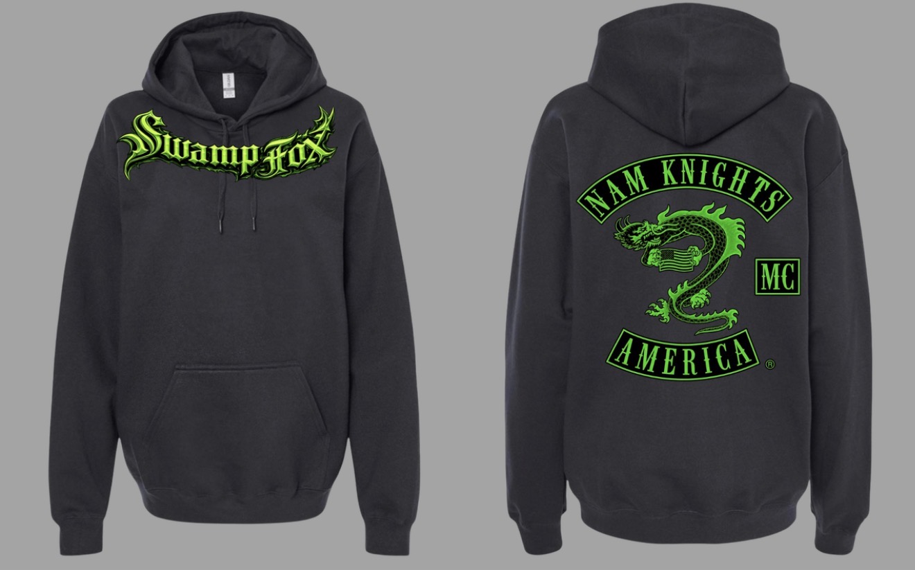 #042 Toxic Green Swamp Fox Hoodie - U.S. Flag